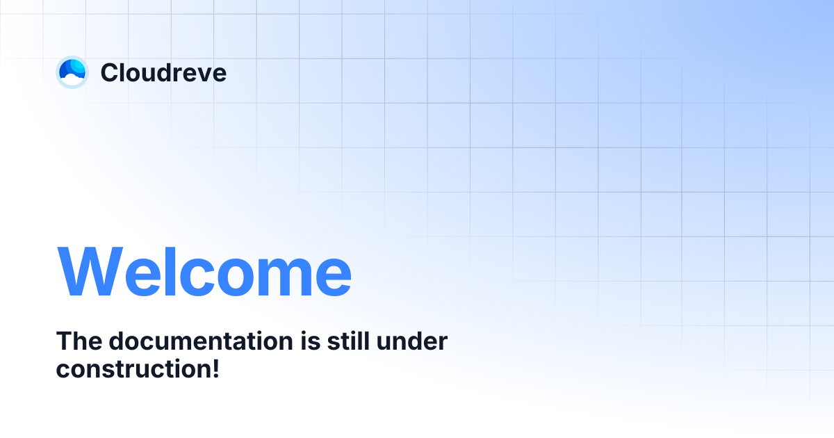 Welcome | English | Cloudreve