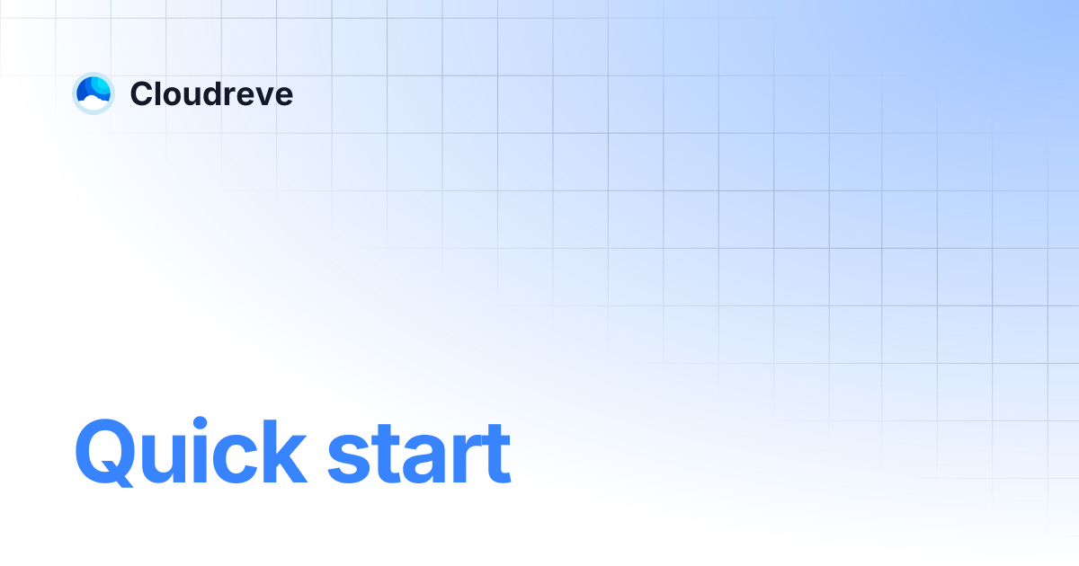 Quick start | English | Cloudreve